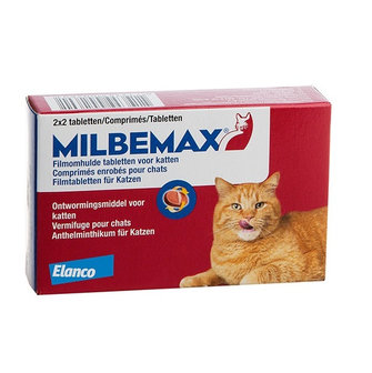 MILBEMAX Kat 16/40 mg 2 x 2 tabletten (2-12kg)