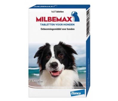 MILBEMAX Hond 25/125 mg 2 tabletten (10-75kg)