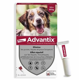 Advantix 250/1250 Hond (10 tot 25kg) 6 x 2,5 ml